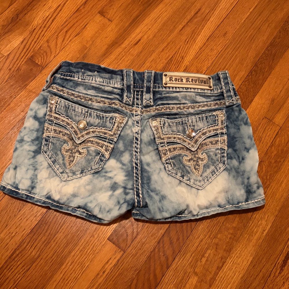 Rock Revival Light Blue Tie-Dye Denim Shorts
